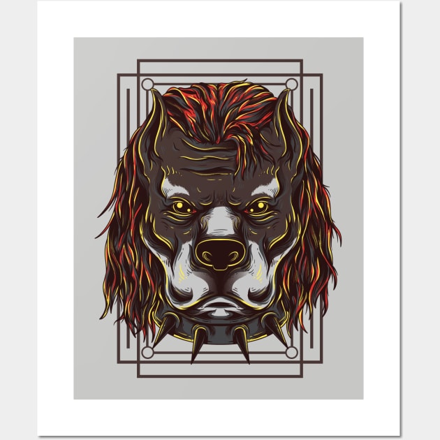 scary dog Wall Art by Arcoart